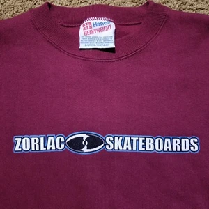 Vintage 80s 90s Zorlac Skateboarding Sweatshirt Sz L Pus head Crewneck EUC - Picture 1 of 13