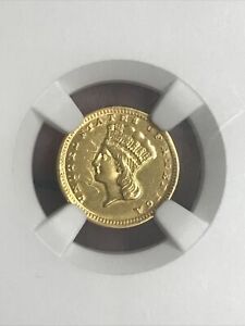 One Better Date 1859-D One Dollar Gold NGC Graffiti AU Details