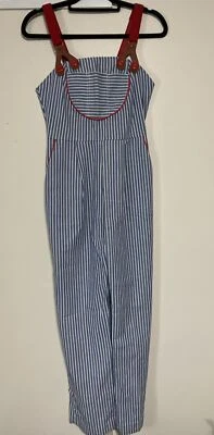 VTG 1950s Ladies Sports Romper Size 9 Railroad Conductor Leather Red Buttons - Image 1 of 4