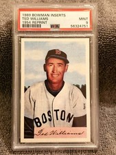 1989 Bowman Inserts Ted Williams 1954 Reprint PSA 9