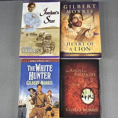 Gilbert Morris 4 Book Lot Bastogne ~ Jordan's Star ~ Heart of a Lion ~ Hunter - Image 1 of 4