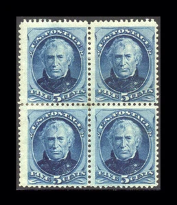 US Stamp Mint, F/VF S#185- Blk of 4, very fresh, lightly hinged on original - Picture 1 of 1