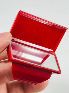 Vintage Chunky Red plastic Mirror Ring disco stylish trendy - Picture 1 of 8