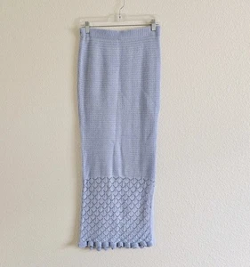 Olive and Oak Long Knitted Skirt Size Medium Blue Beachy Coastal - Picture 1 of 7