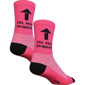 Pack of 2 SockGuy Crew I'm With Awesome Socks 6 inch Pink Large X-Large Unisex - Picture 1 of 2