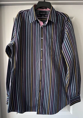 Paul Frederick Slim  Fit Dress Shirt Mens 17.5 x 37 Stripe Non Iron - Image 1 of 3