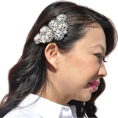 Блестящий жемчуг кристалл свадебные волосы расческа зажим тиара свадьбы вечеринки аксессуар - Изображение 1 из 4