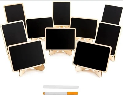 DSTELIN 10 Pack Mini Rectangle Chalkboard Message Board Signs with Easel Stands - Image 1 of 3