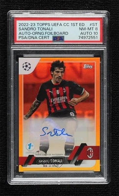 2022 UEFA Club Competitions 1st Edition Orange Foilboard /25 Sandro Tonali Auto - Image 1 of 2