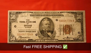 Fr-1880G 1929 $50 National Currency Federal Reserve Bank of CHICAGO ILLINOIS. - Picture 1 of 3