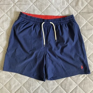 Polo Ralph Lauren Swim Shorts Mens Large Blue Trunks Lined Drawstring 6” Inseam - Picture 1 of 10