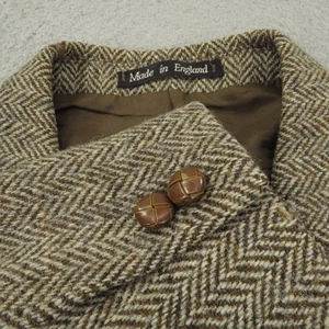 VINTAGE Harris Tweed Jacket 42R Sport Coat Herringbone Made in England Blazer - Picture 1 of 20