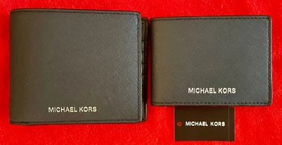 Billetera billetera Cooper de $198 Michael Kors MK para hombre con soporte para tarjeta de crédito de identificación, nueva con etiquetas Foto 1 de 4