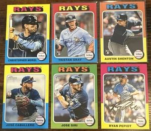 2024 Topps Heritage High Number Tampa Bay Rays Base Team Set 6 Cards Gray RC - Picture 1 of 7