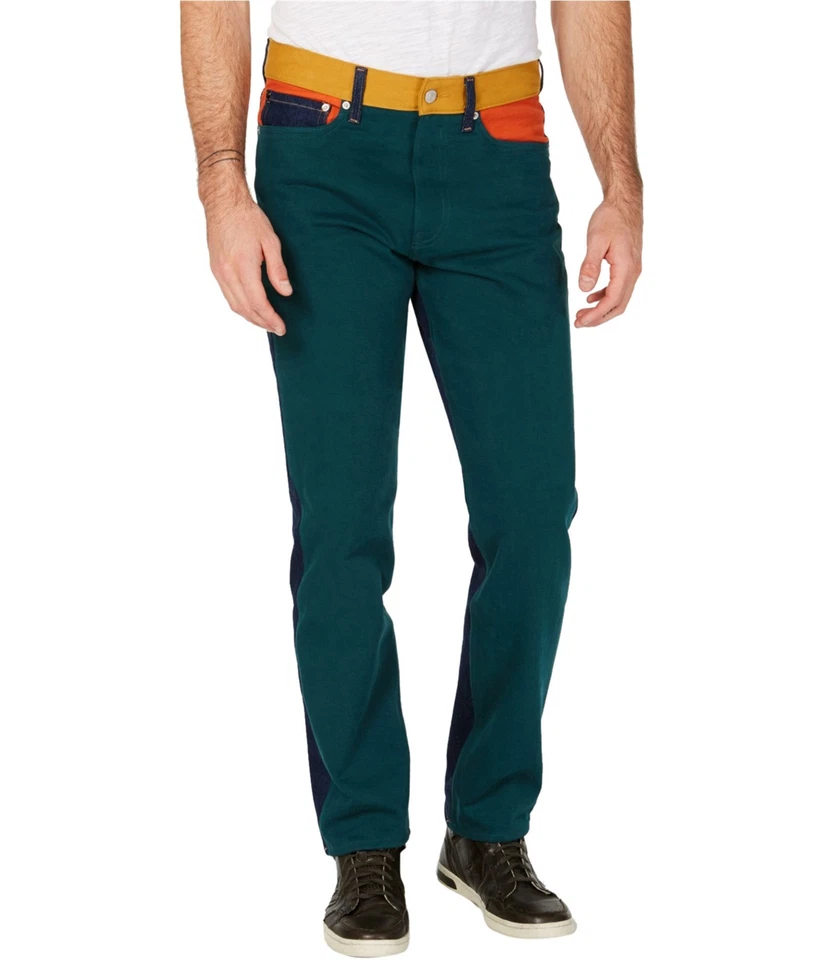 Calvin Klein Mens Patch Colorblock Straight Leg Jeans - Image 1 of 1