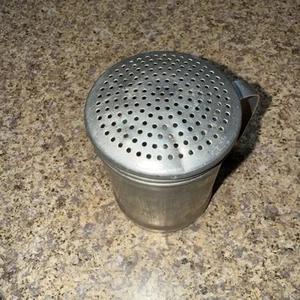 Vintage Pair Spice cinnamon Sugar Salt Shaker handled Aluminum Mug Shaped 3.5” H - Picture 1 of 8