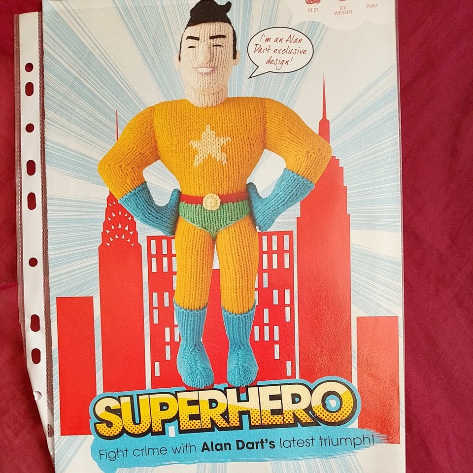 Alan Dart superhero toy knitting pattern  - Image 1 of 1