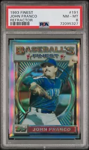 1993 Topps Finest John Franco #191 Refractor PSA NM-MT 8 - Picture 1 of 2