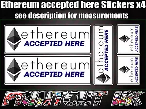 5x Ethereum Aufkleber Decals POS till shop p.o.s shopfront store KRYPTO Schild ETH - Bild 1 von 7