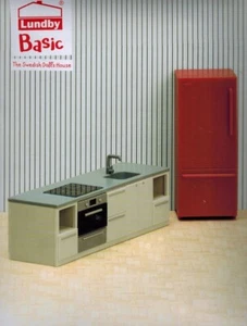 Lundby 60.3066 Smaland Basic Küchen Set - Herd Kühlschrank Puppenhaus 1:18 - Bild 1 von 3