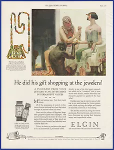 Reloj ELGIN 1926 Vintage Lord Lady Arte Egipcio Decoración Años 20 Impresión Anuncio - Imagen 1 de 1