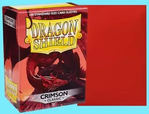100 DRAGON SHIELD CLASSIC Standard Size CRIMSON Card Sleeves deck protector mtg - Picture 1 of 4