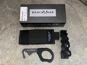 Benchmade Rescue Hook 7BLKW Strap Cutter with Larger Handle and Sheath - Black - Picture 1 of 4