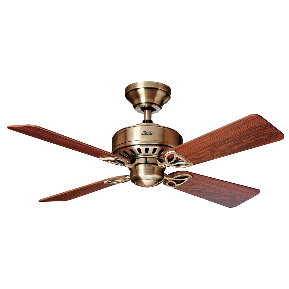 107 cm 42" traditional ceiling fan with pull cord HUNTER BAYPORT Antique brass - Image 1 of 1