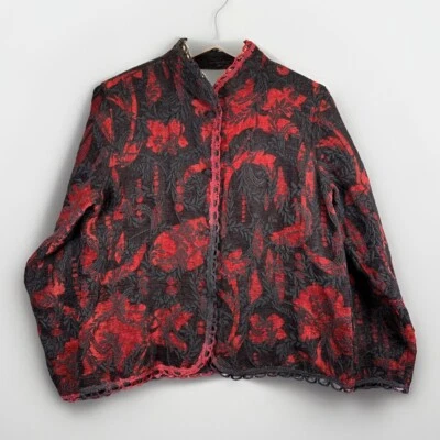 Chaqueta Brocado De Colección M Negra Roja Encaje Bruja Gótica Caprichosa Romántica Vampiro Foto 1 de 4