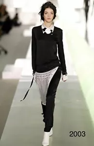 CHANEL 2003 Runway Black Top Pullover CC Button Sz. S (38) - Picture 1 of 8