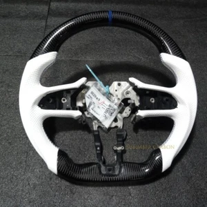 Carbon Fiber Steering Wheel White Leather For INFINITI Q50 Q60 2018-2024 - Imagen 1 de 2