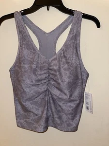 Jockey Essentials Women’s Sports Bra Crop Top V-Neck Snakeskin Gray - Size S NWT - Picture 1 of 5