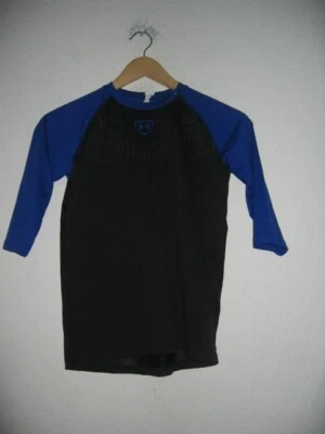 Under Armour Loose Heat Gear T Shirt Kids Youth YM Blue / Black 1/2 Sleeve - Image 1 of 3