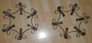 2x lampen rahmen umrandung decke wand schmiede eisen verziert top nostalgie deko - Bild 1 von 12