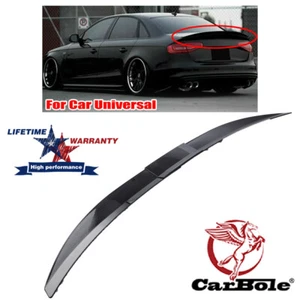 Universal Adjustable Rear Trunk Spoiler Lip Roof Tail Wing Black For Car Sedan - Picture 1 of 11