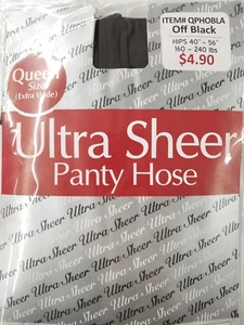 6 Packs Ultra Sheer Pantyhose 100% Nylon Stocking Queen Size Off Black - Picture 1 of 7