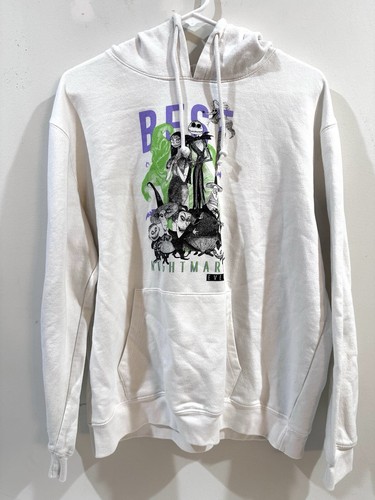 OFF WHITE Felpa con cappuccio manica lunga Disney Nightmare Before Christmas Junior panna taglia XXL (19)