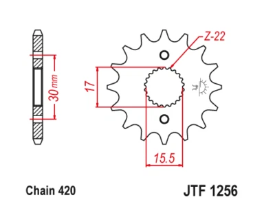 JT Front Sprocket 13 13T Tooth Honda CR80R CR85R CRF50F CRF70F XR50R XR70R - Image 1 of 2