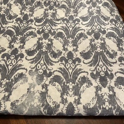 Capa de edredom Queen Pottery Barn estampa telea algodão linho damasco - Imagem 1 de 4