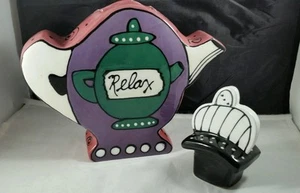 Tetera de cerámica de diseño original Funky firmada por el diseñador - Imagen 1 de 7