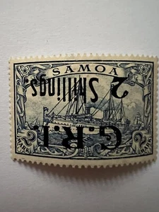 DEUTSCHE KOLONIEN SAMOA FEHLDRUCK 2 Sh M.H SIGNIERT BBP - Bild 1 von 2