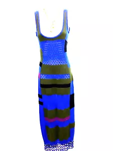 sass and bide maxi knit dress sz. 8 black & blue "Slim Chance" - Picture 1 of 9