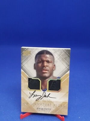 LARRY JOHNSON 2013 Upper Deck Exquisite Collection Signature Kicks AUTO /35 - Image 1 of 3