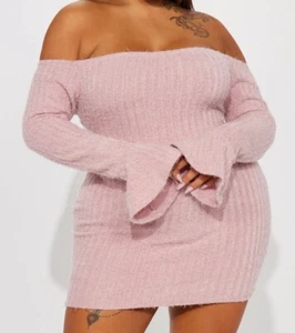 Mile High Sweater Mini Dress Fashion Nova (Mauve) Size 2XL - Picture 1 of 2