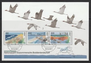 GERMANY - 1996 Pomerania NATIONAL PARK Birds  minisheet VFU - Picture 1 of 1
