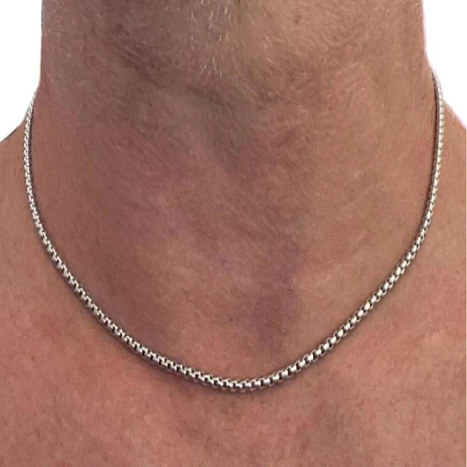 CATENINA COLLANA IN ACCIAIO INOX CATENA LUNGA 50 CM x 2,5 MM DA UOMO E DONNA - Immagine 1 di 4