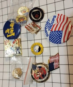 Vintage Pins Lot Of 11 USA Support our Troops - Picture 1 of 5