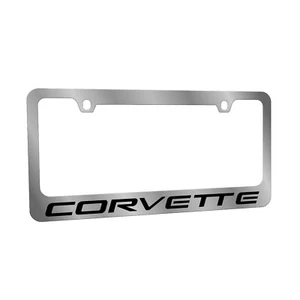 Marco de licencia cromado con licencia GM con logotipo de Corvette con escritura negra para 1997-04 C5 - Imagen 1 de 1