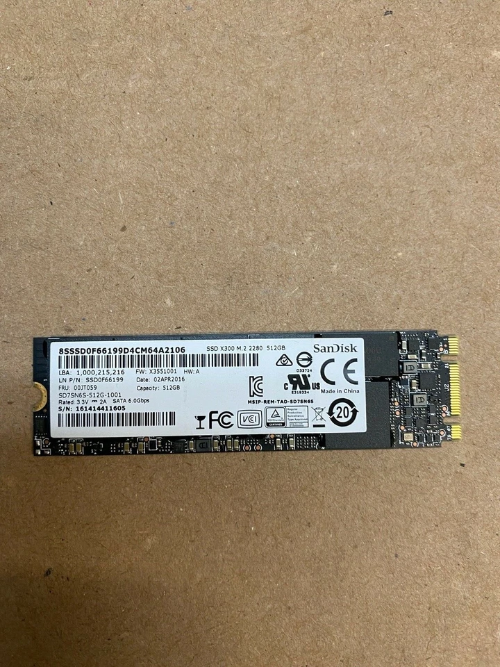 Sandisk 512GB X300 M.2 SSD Hard Drive  - Image 1 of 1