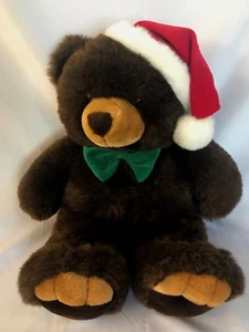JC Penney Collection Christmas Santa Brown Teddy Bear 24" Plush Stuffed Toy EUC - Picture 1 of 7